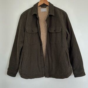 Everlane Green Renew Fleece Lined Heavyweight Overshirt Jacket Size Medium